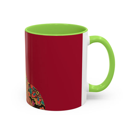 Butterfly Empress of the Crimson Pavilion Colorful Mug (11oz, 15oz) – Art Deco Beauty, Butterfly Elegance & Ornamental Style