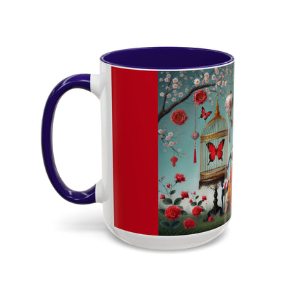 Reading in a Painted Garden Colorful Mugs (11oz, 15oz)