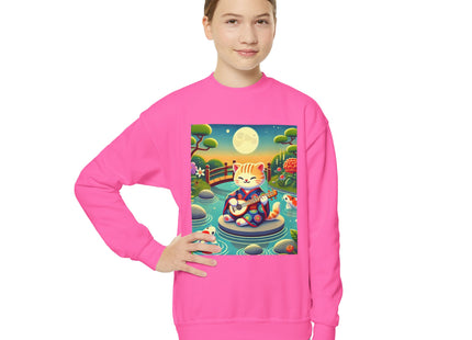 Melodic Kitten by the Koi Pond Youth Crewneck Sweatshirt