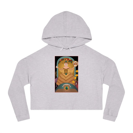 June & Pearl, Alexandrite (from the Gem Series) by Sofia Chiostri Women’s Cropped Hooded Sweatshirt