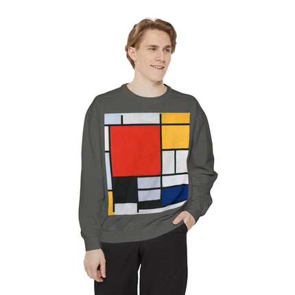 Composition with Red, Yellow, Blue, and Black by Piet Mondrian Garment-Dyed Sweatshirt