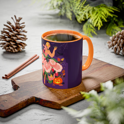 🌹🎃 The Lady Of The Haunted Rose Garden Colorful Mug – Romantic Halloween Charm