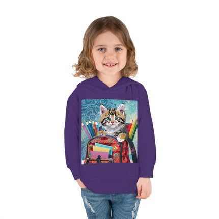 Whiskered Wanderings Toddler Pullover Fleece Hoodie
