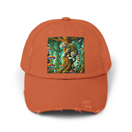 Silent Stripes Unisex Distressed Cap