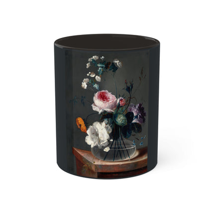 Floral Still Life by Johann Baptist Drechsler Colorful Mugs, 11oz
