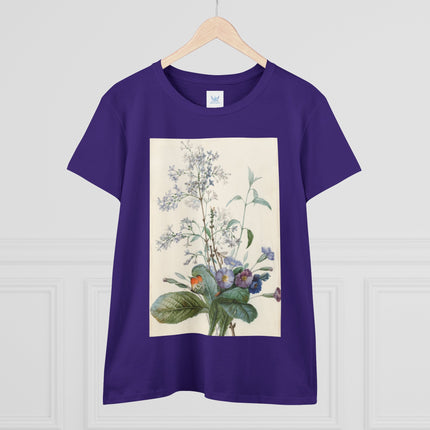A Bouquet of Flowers with Insects by Pierre Joseph Redouté Women's Midweight Cotton Tee