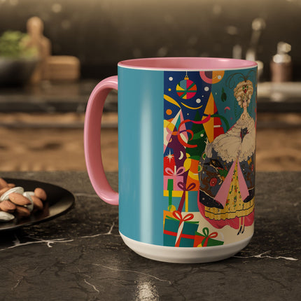 🎀✨ The Christmas Court Of Joy Colorful Mug – Art Deco Holiday Fantasy