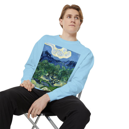 Olive Trees by Vincent Van Gogh Garment-Dyed Sweatshirt