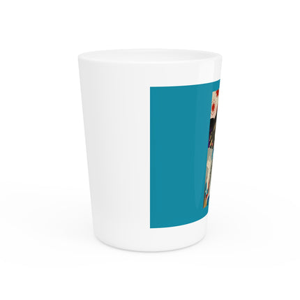 Looking Observant; The Appearance of a Kyoto Waitress of the Meiji Era by Tsukioka Yoshitoshi Ceramic Shot Glass