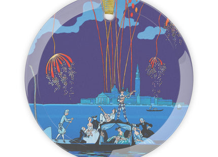 Fireworks in Venice Glass Ornament