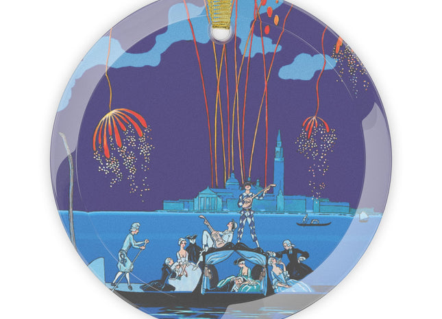 Fireworks in Venice Glass Ornament