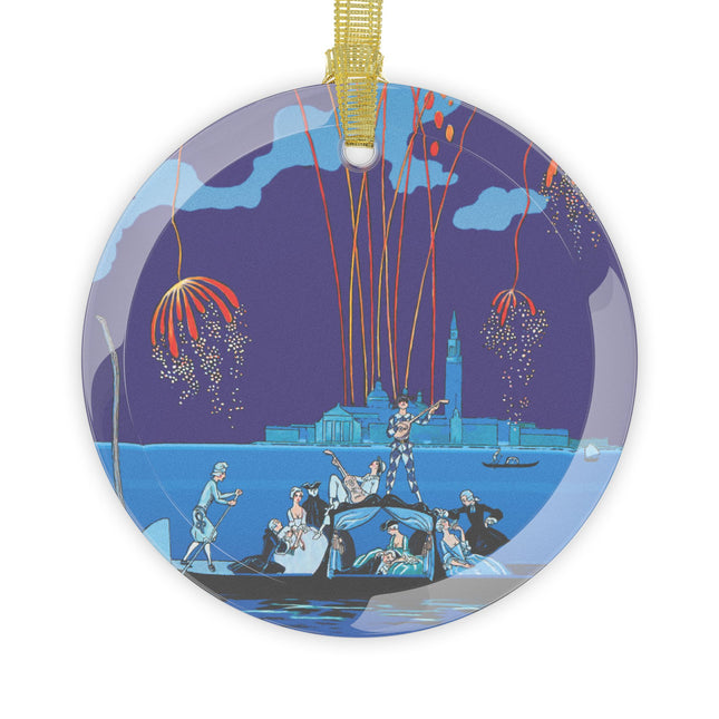 Fireworks in Venice Glass Ornament