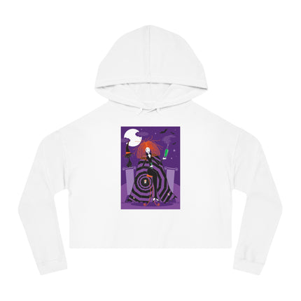 Mystic Elegance Women’s Cropped Hooded Sweatshirt