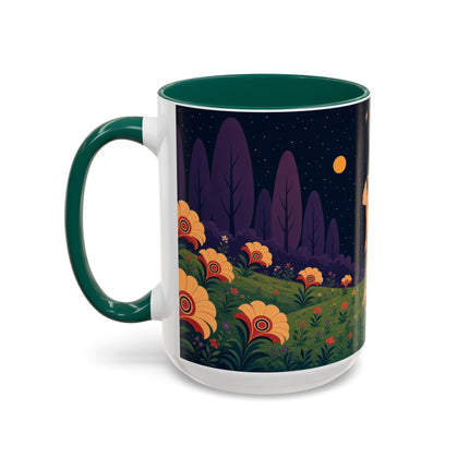 🌙🌼 The Moonlit Floral Dancer Colorful Mug – Art Deco Garden Fantasy