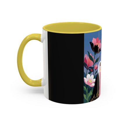 🌹🎄 The Lady Of The Candlelit Rose Tree Colorful Mug – Art Deco Christmas Garden