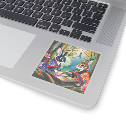 Fairy Animals Writing Wishes  Kiss-Cut Stickers (4 Sizes)
