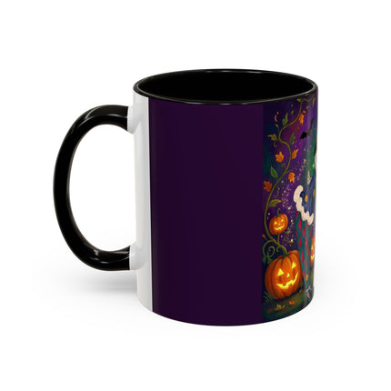 🎭🎃 The Masquerade Beneath The Pumpkin Lantern Colorful Mug – Theatrical Halloween Charm