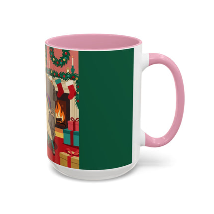 🖤🔥 The Lady Of The Christmas Hearth Colorful Mug – Art Deco Holiday Elegance
