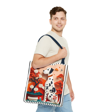 Dalmatian at an Autumn Bonsai Exhibition Tote Bag (AOP)