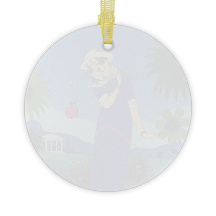 🌻🐝 The Secret Language Of Flowers Glass Ornament – Art Deco Botanical Elegance