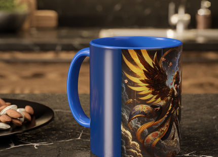 Valkyrie Descending Through Storm Colorful Mugs (11oz, 15oz)