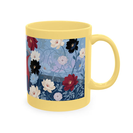 💌🌺 The Lady Of The Scattered Love Letters Ceramic Mug – Art Deco Romantic Elegance