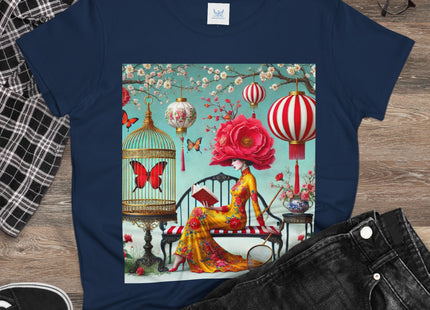 Reading In A Painted Garden Cotton Tee