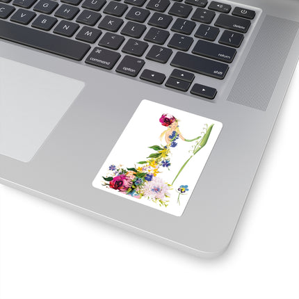 Blooming Splendor: A Floral Transformation Kiss-Cut Stickers (4 Sizes)