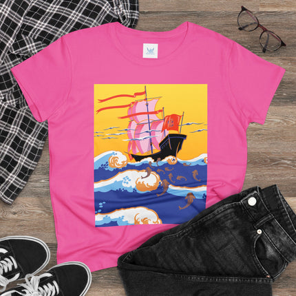 Golden Seas and Whimsical Dreams Women's Midweight Cotton Tee
