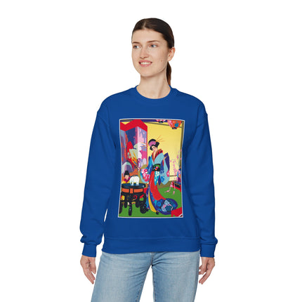 A Timeless Journey by Umberto Brunelleschi Heavy Blend™ Crewneck Sweatshirt