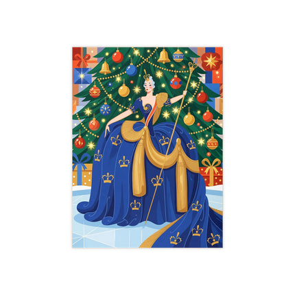 👑🔔 The Christmas Queen Of Golden Bells Ceramic Tile – Art Deco Royal Holiday Fantasy