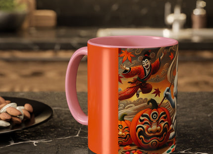 Halloween Rabbit’s Kabuki Jack-o’-Lanterns Colorful Mugs (11oz, 15oz)