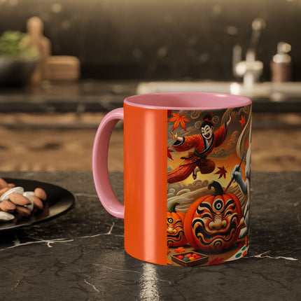 Halloween Rabbit’s Kabuki Jack-o’-Lanterns Colorful Mugs (11oz, 15oz)