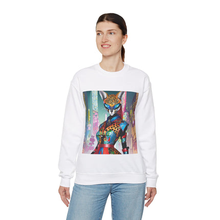 Cyber Cat Glamour Unisex Heavy Blend™ Crewneck Sweatshirt