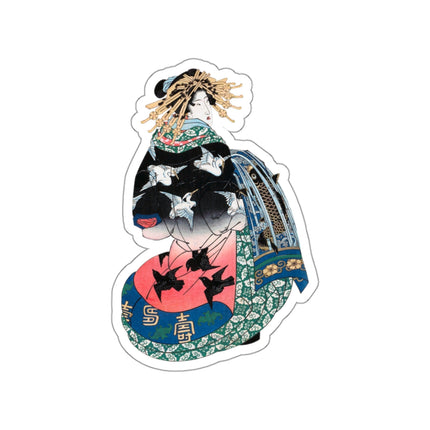 Japanese Woman by Keisai Eisen Kiss-Cut Stickers (4 Sizes)