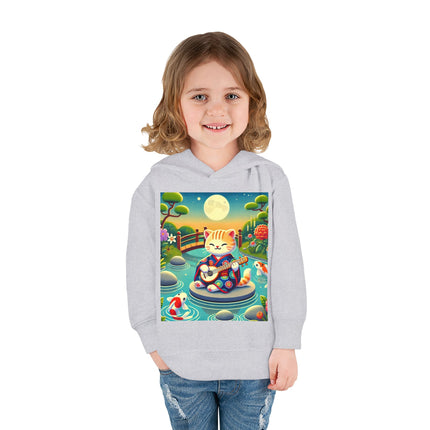 Melodic Kitten by the Koi Pond Toddler Pullover Fleece Hoodie