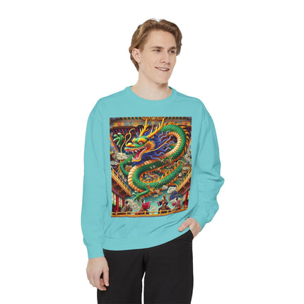 Tibetan Dragon Over Kabuki Duel Sweatshirt