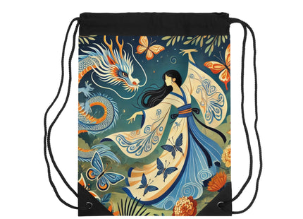 Fairy Waltz in the Butterfly Garden Drawstring Bag