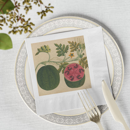 Album of watercolors of Asian fruits and flowers Pl.29 by Anonymous White Coined Napkins