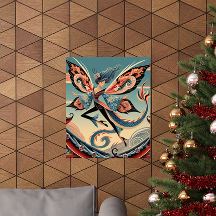 🐉🧚 Dragon Fairy of the Temple Matte Vertical Poster – Mystical Power & Ancient Elegance