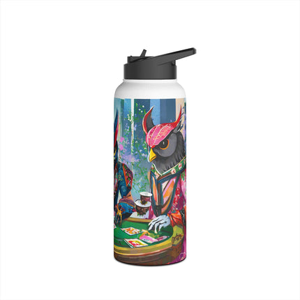 Cyberpunk Owl & Raven Stainless Steel Water Bottle