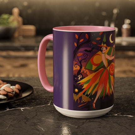 🎃🧙 The Witch Of Jack-O'-Lantern Hollow Colorful Mug – Whimsical Halloween Charm