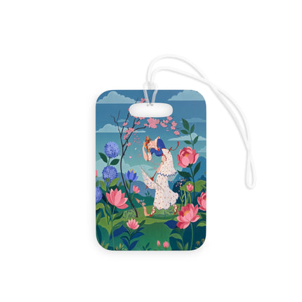 🌸☂️ The Lady Of The Falling Blossoms Luggage Tag – Art Deco Garden Whimsy