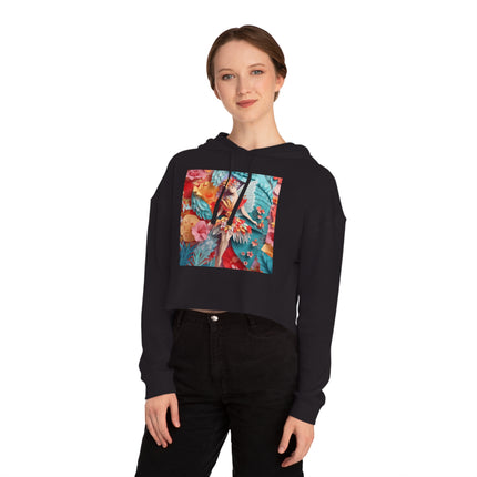 Hibiscus Fairy Women’s Cropped Hooded Sweatshirt