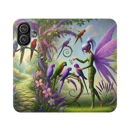 🧚🦜 Lavender-Winged Fairy Flip Case – Dreamy Elegance & Spring Whimsy