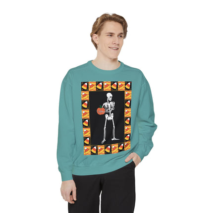 Candy Corn Skeleton Unisex Garment-Dyed Sweatshirt