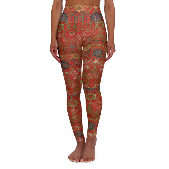 Japanese Fan Pattern by G.A. Audsley High Waisted Yoga Leggings (AOP)