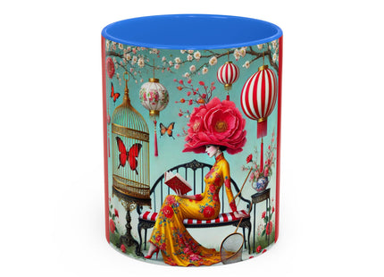 Reading in a Painted Garden Colorful Mugs (11oz, 15oz)