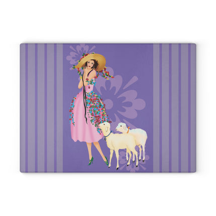 Easter Elegance Glass Cutting Board