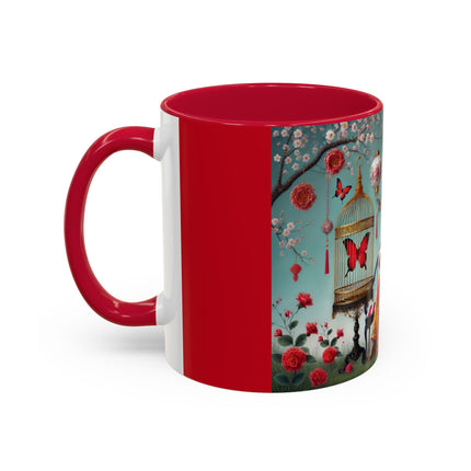 Reading in a Painted Garden Colorful Mugs (11oz, 15oz)